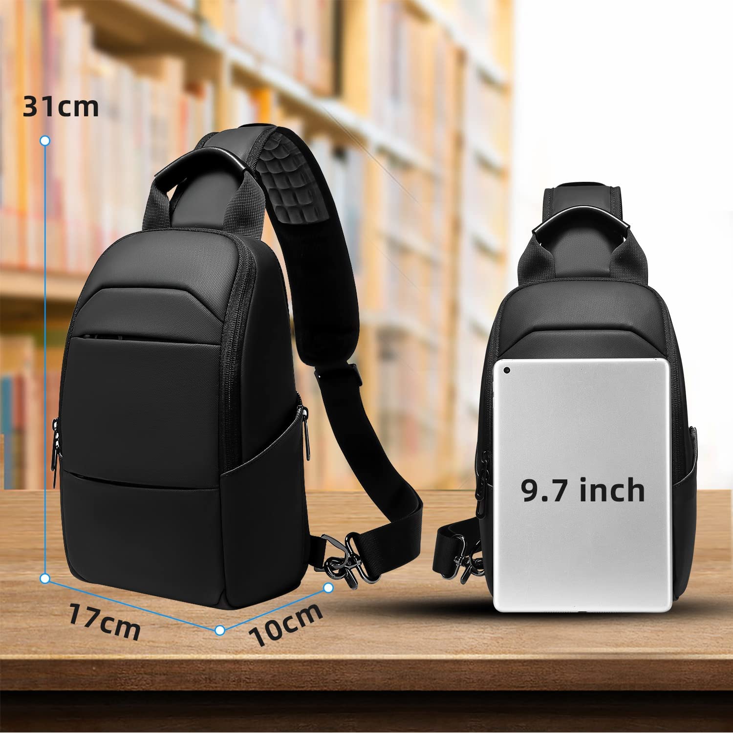 Eurcool Mens Shoulder Bag,Small Sling Messenger Bags,Water Repellent Cross Body Chest Bag,Running Hiking Biking Daypacks … - Image 3